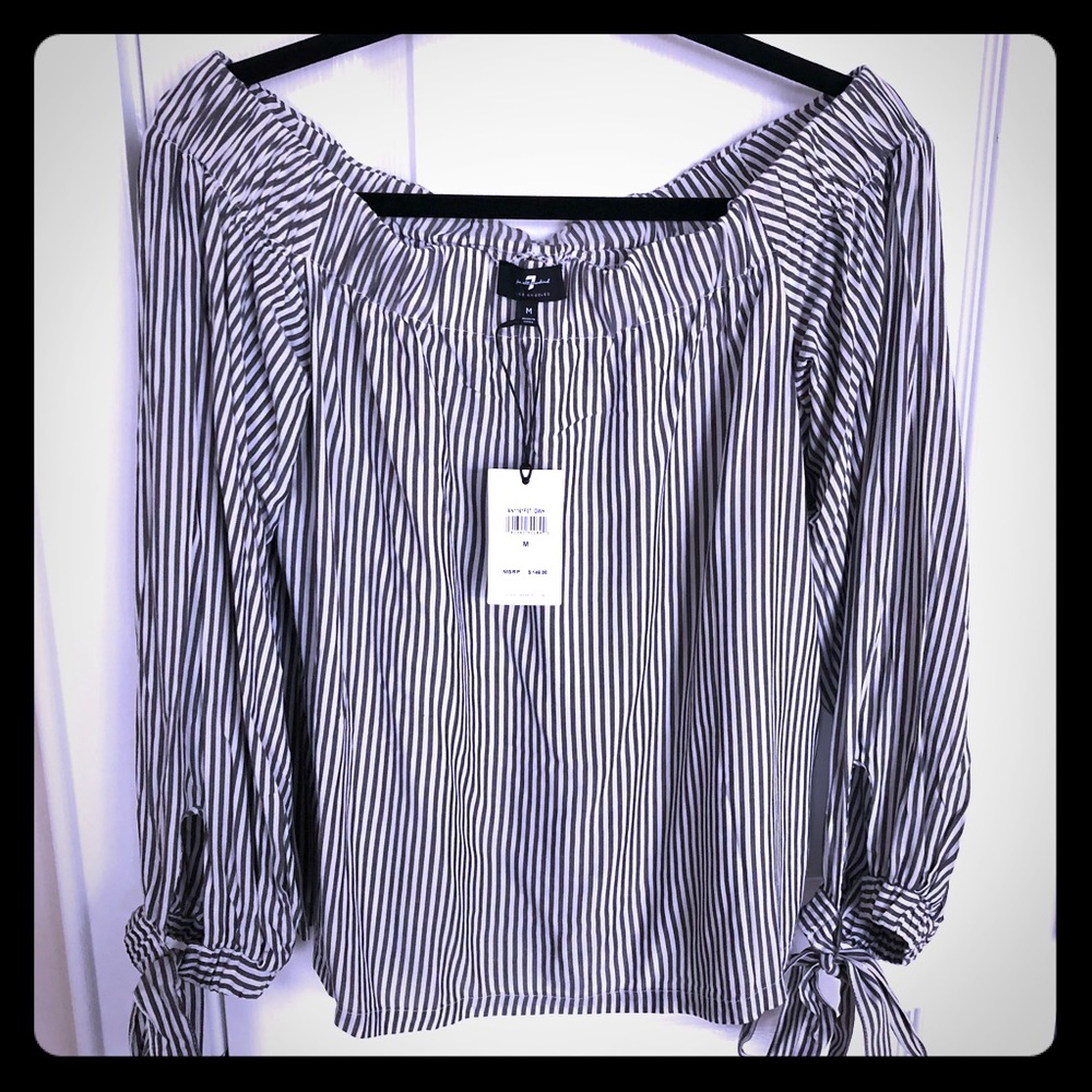 New 7 for all mankind off the shoulder blouse